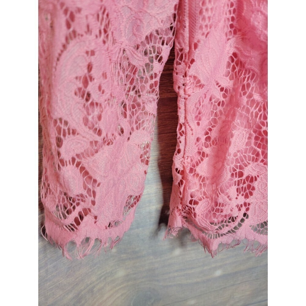 Ultra Pink Barbie Pink Lace like top - Picture 3 of 5